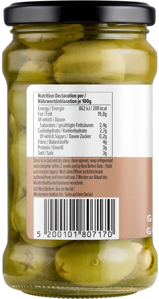 Olives vertes aux amandes — Côté A