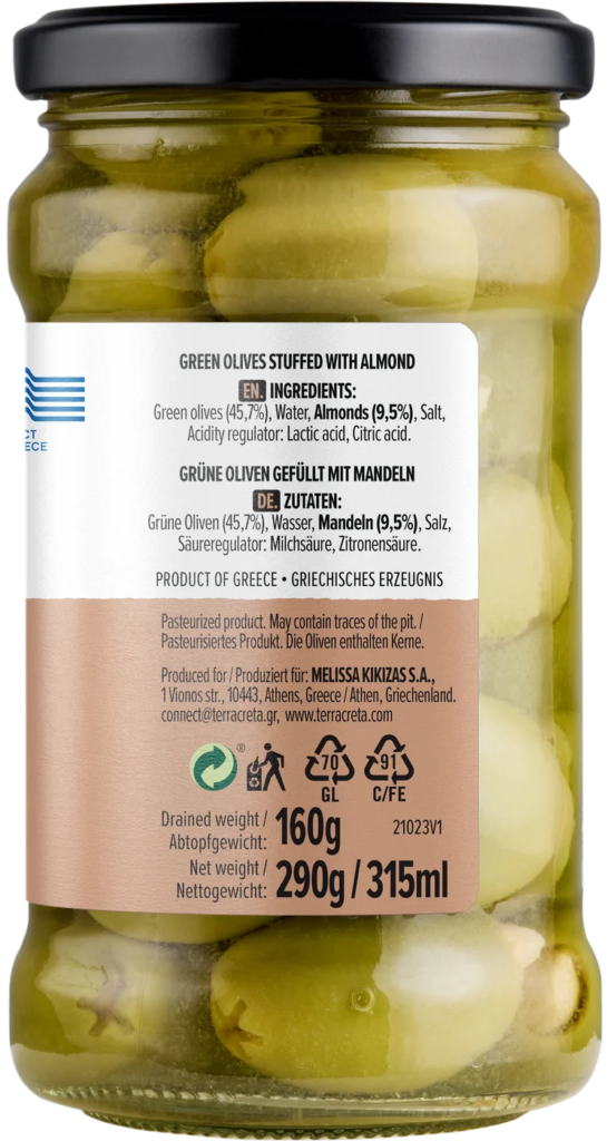 Olives vertes aux amandes — Côté B
