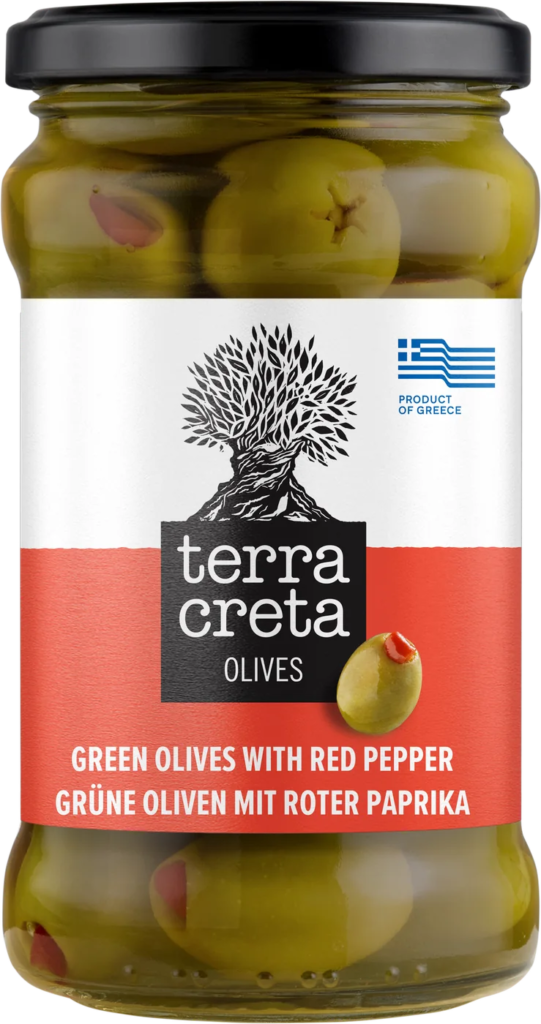 Olives vertes au poivron rouge — Face