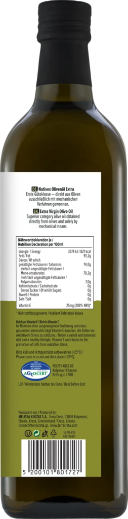 Huile d’olive vierge extra AOP Kolymvari — Côté B
